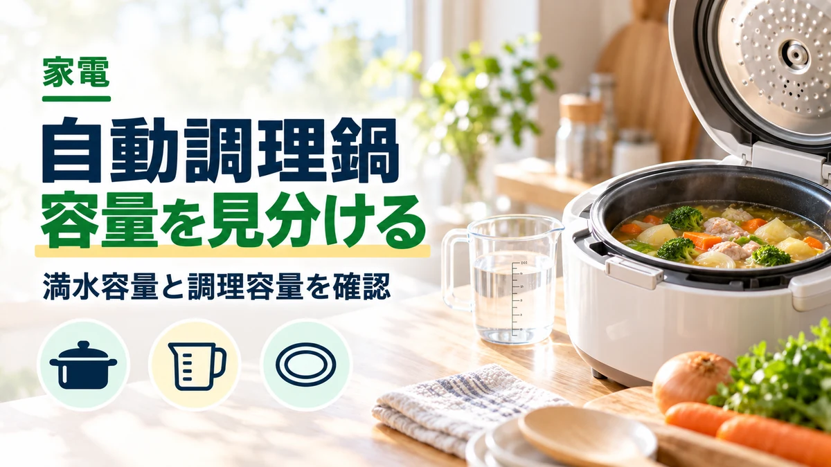 自動調理鍋・容量を見分けるのイメージ