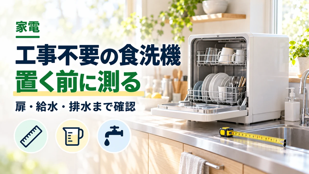 工事不要の食洗機・置く前に測るのイメージ