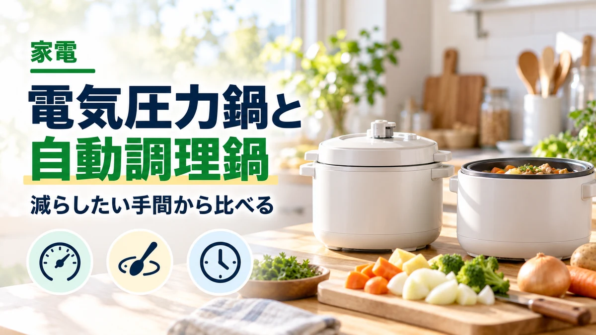 電気圧力鍋と・自動調理鍋のイメージ