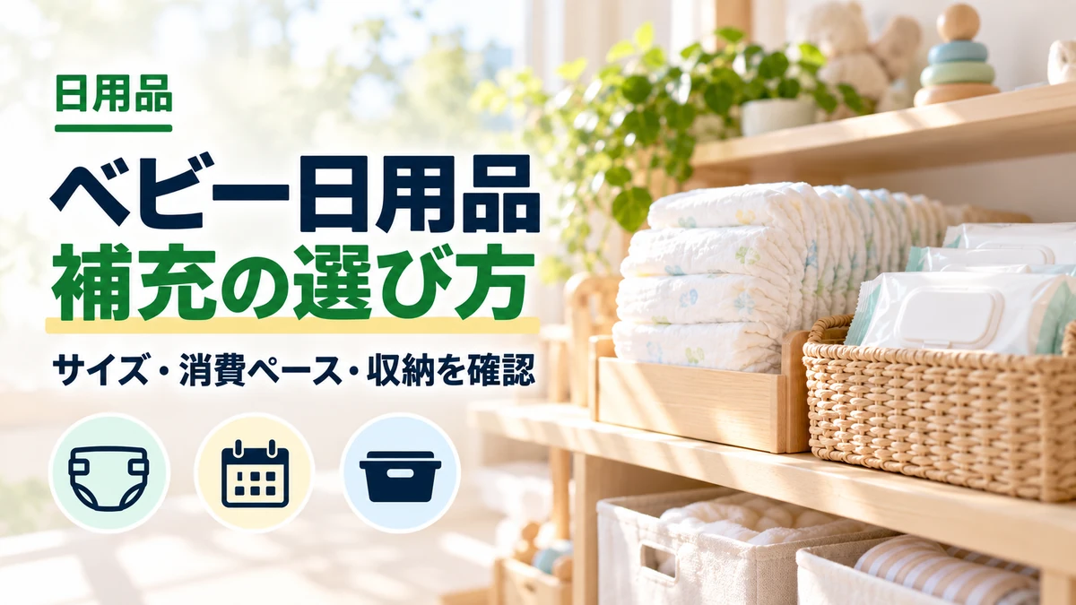ベビー日用品のサイズと消費ペース、収納を確認する選び方
