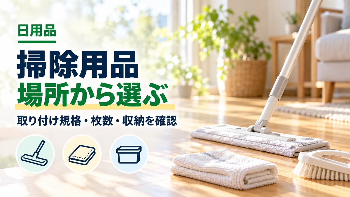 掃除用品の場所から選ぶを紹介するカバー