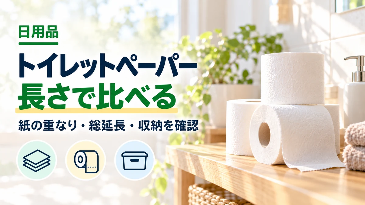 トイレットペーパーの長さで比べるを紹介するカバー