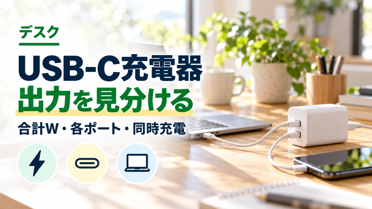 USB-C充電器・出力を見分けるのイメージ