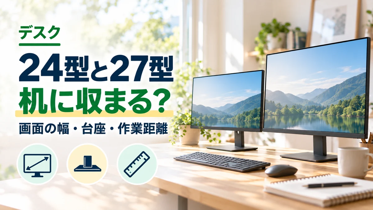 24型と27型・机に収まる？のイメージ