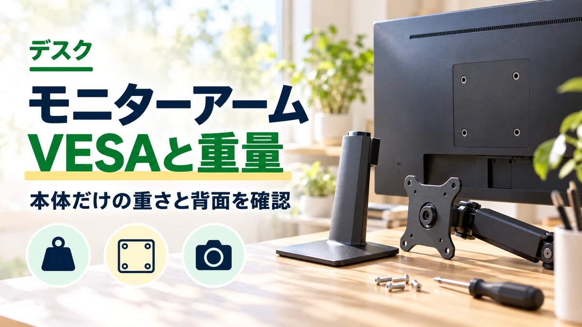 モニターアーム・VESAと重量のイメージ