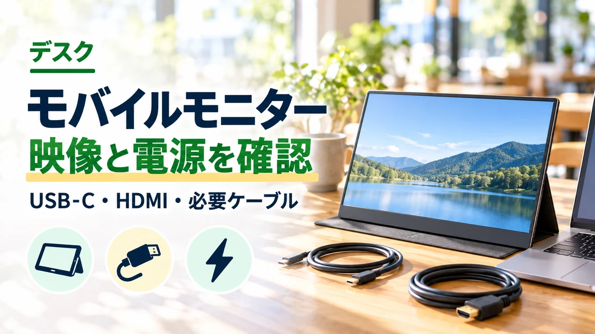 モバイルモニター・映像と電源を確認のイメージ