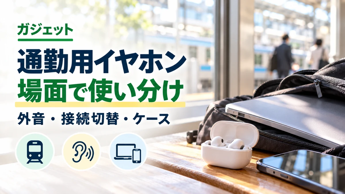 通勤用イヤホン・場面で使い分けのイメージ
