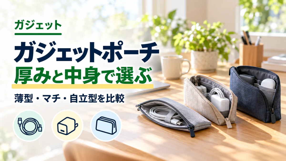 ガジェットポーチ・厚みと中身で選ぶのイメージ