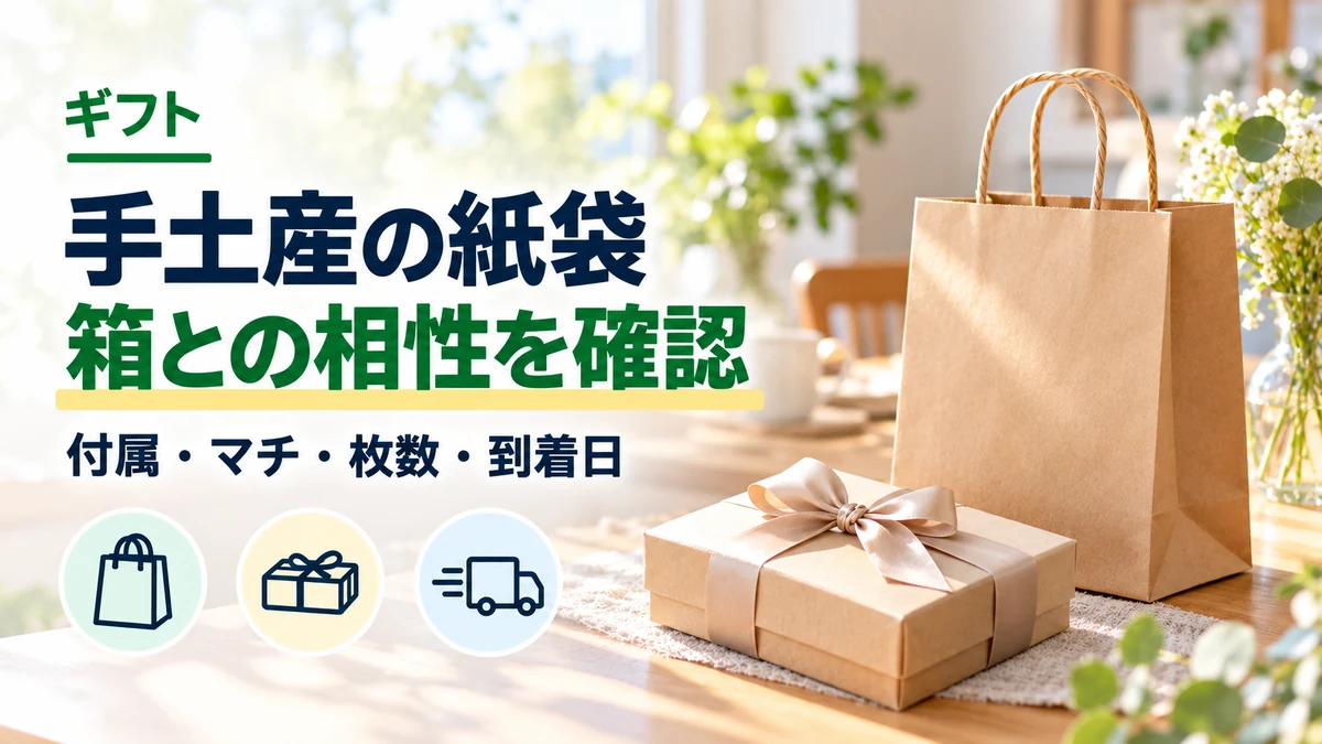 手土産の紙袋：箱との相性を確認
