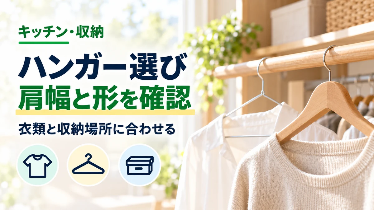 ハンガー選びの肩幅と形を確認を紹介するカバー