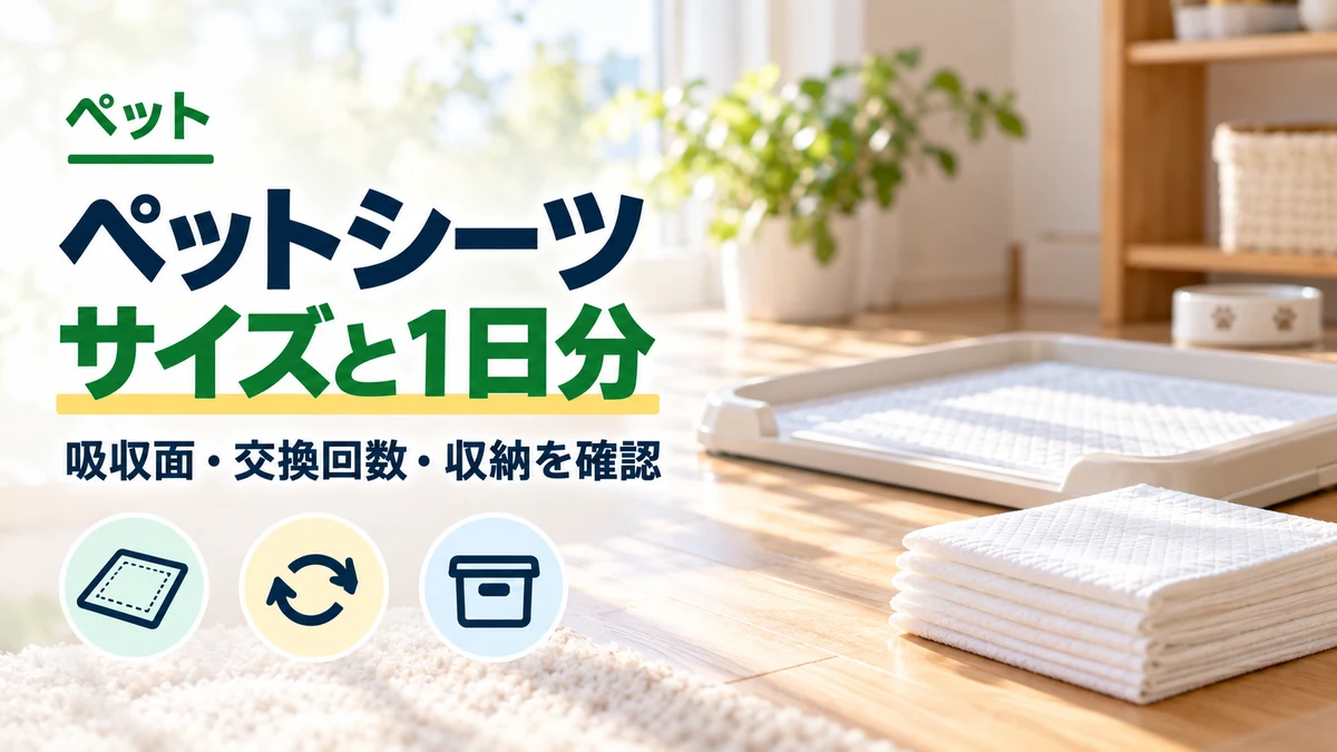 ペットシーツのサイズと交換回数を確認するカバー