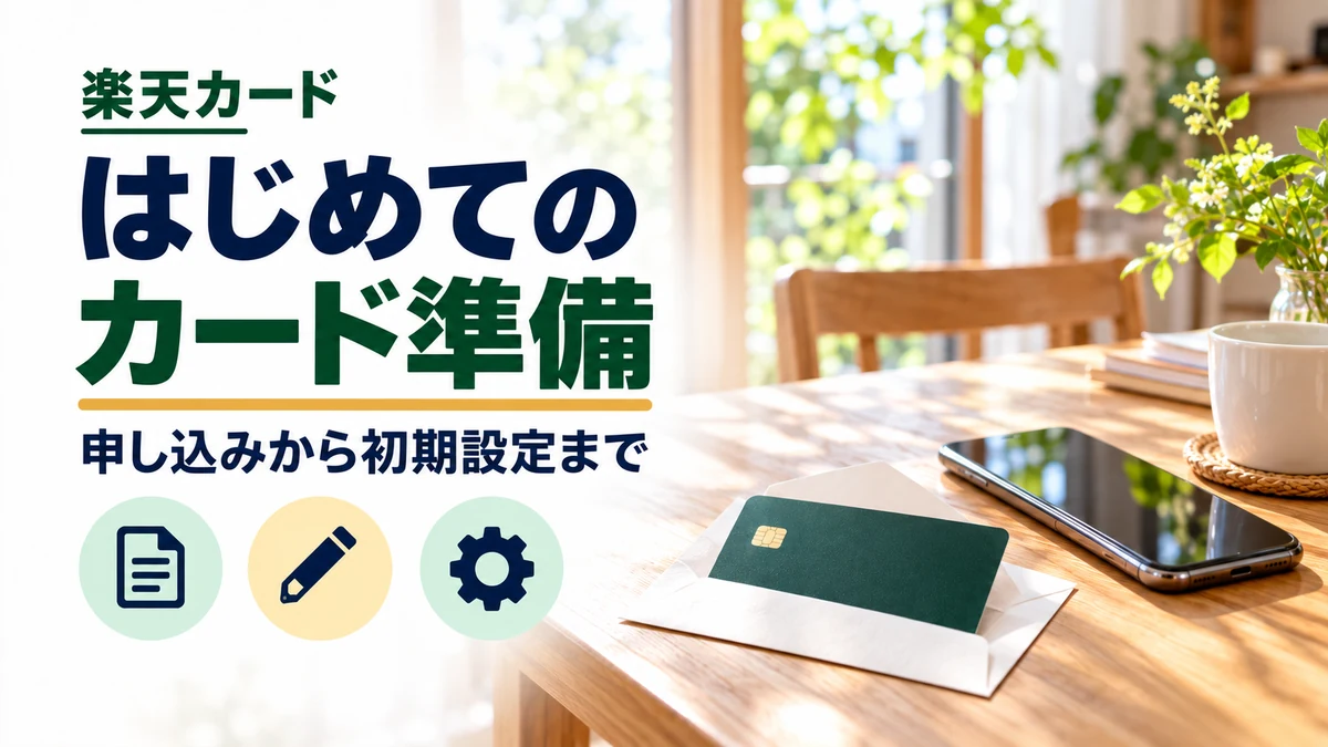 楽天カードの申し込み前から届いた後まで｜初期設定の順番のイメージ