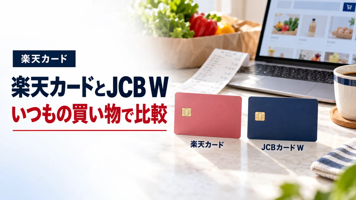 楽天カードとJCB W。いつもの買い物で比較を説明する楽天カードの記事画像