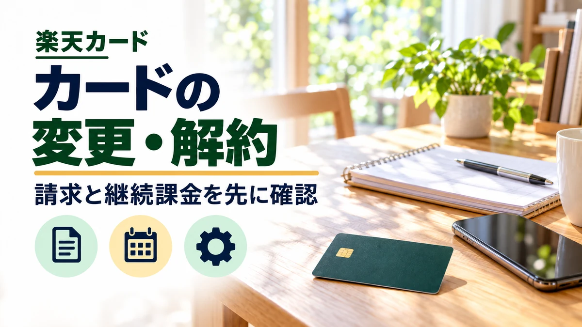 楽天カードを持っている人へ｜変更・優待・解約の手順のイメージ