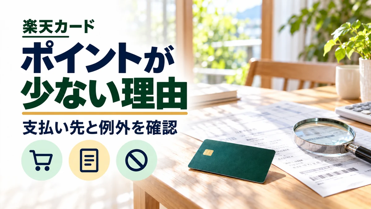 楽天カードでポイントが少ない理由｜固定費・税金・チャージのイメージ