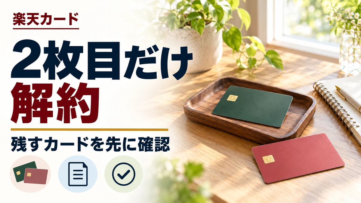 楽天カードの2枚目だけを解約する方法を案内する記事カバー