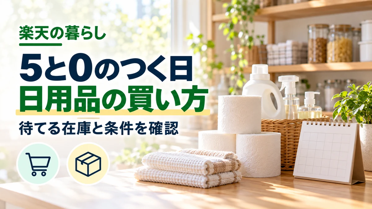 楽天市場の5と0のつく日は日用品まとめ買いに使うべき？のイメージ