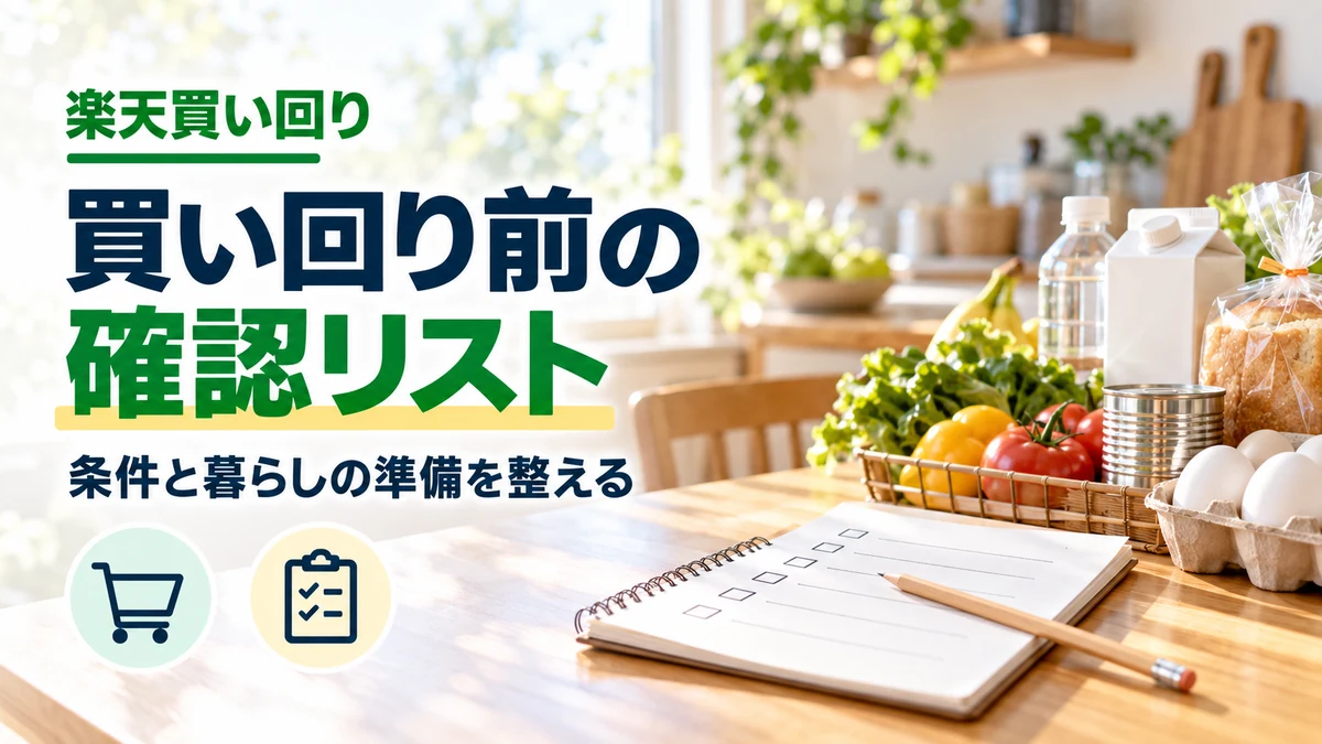 楽天買い回り前チェックリスト｜買う前に確認したいことのイメージ