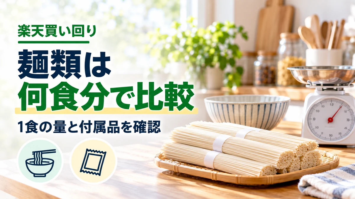 1,000円台の麺類を何食分かで比べるのイメージ