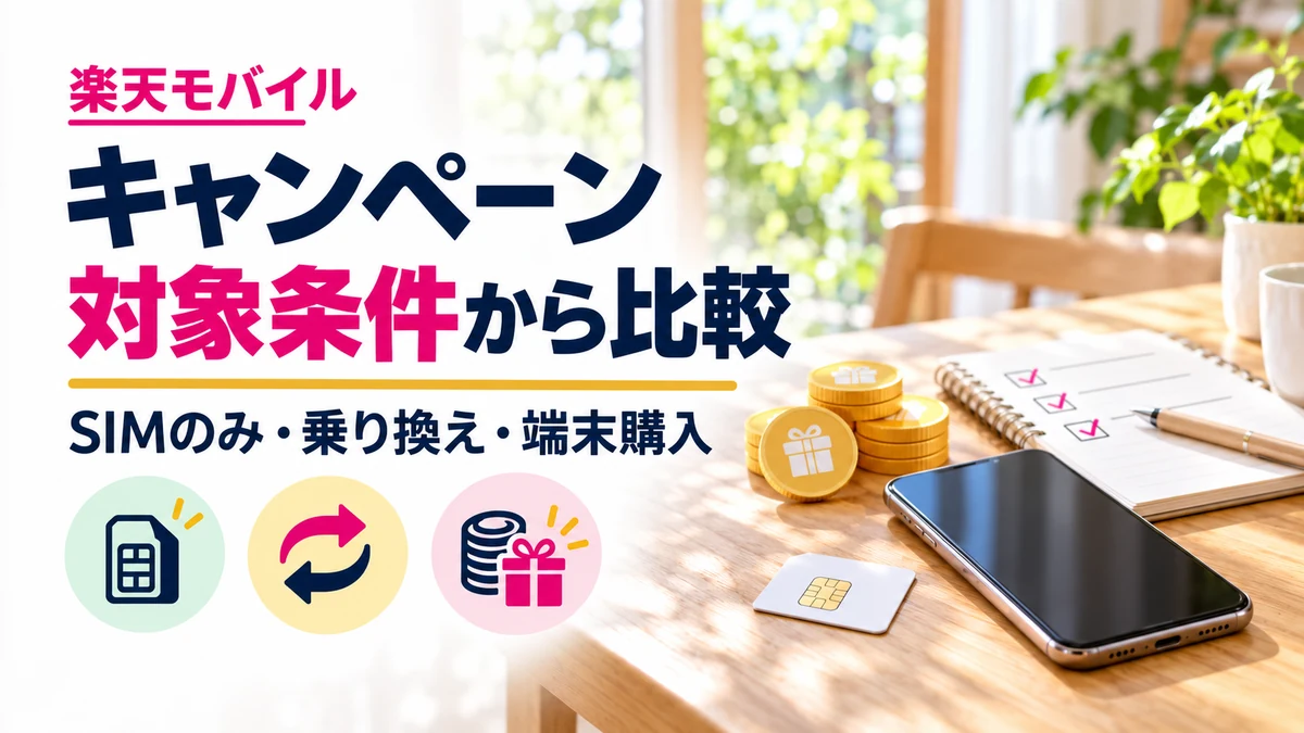 楽天モバイル：キャンペーン・対象条件から比較