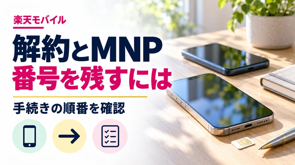 楽天モバイルの解約とMNP転出｜番号を残す手順・手数料・請求の解説記事カバー