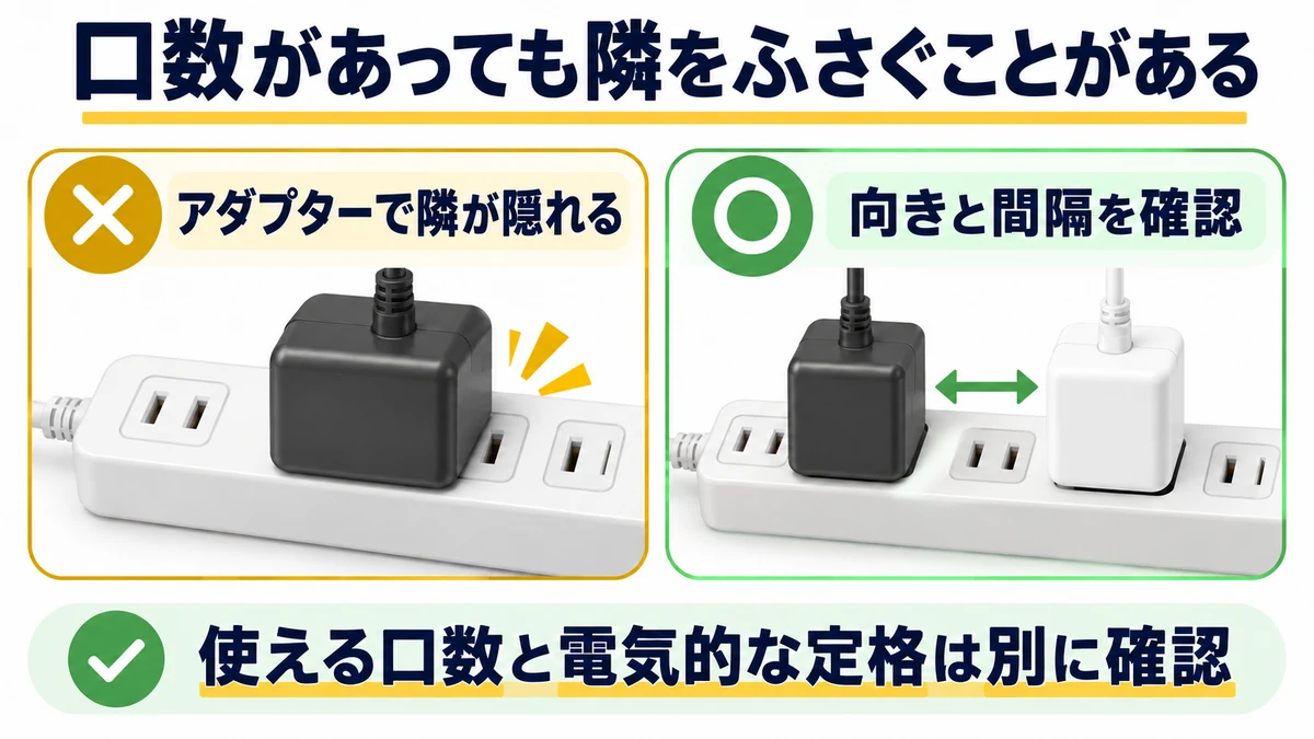 口数があっても隣をふさぐことがあるの図解