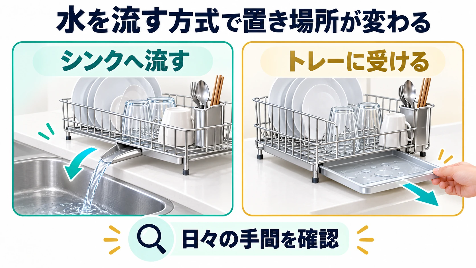 水を流す方式で置き場所が変わる