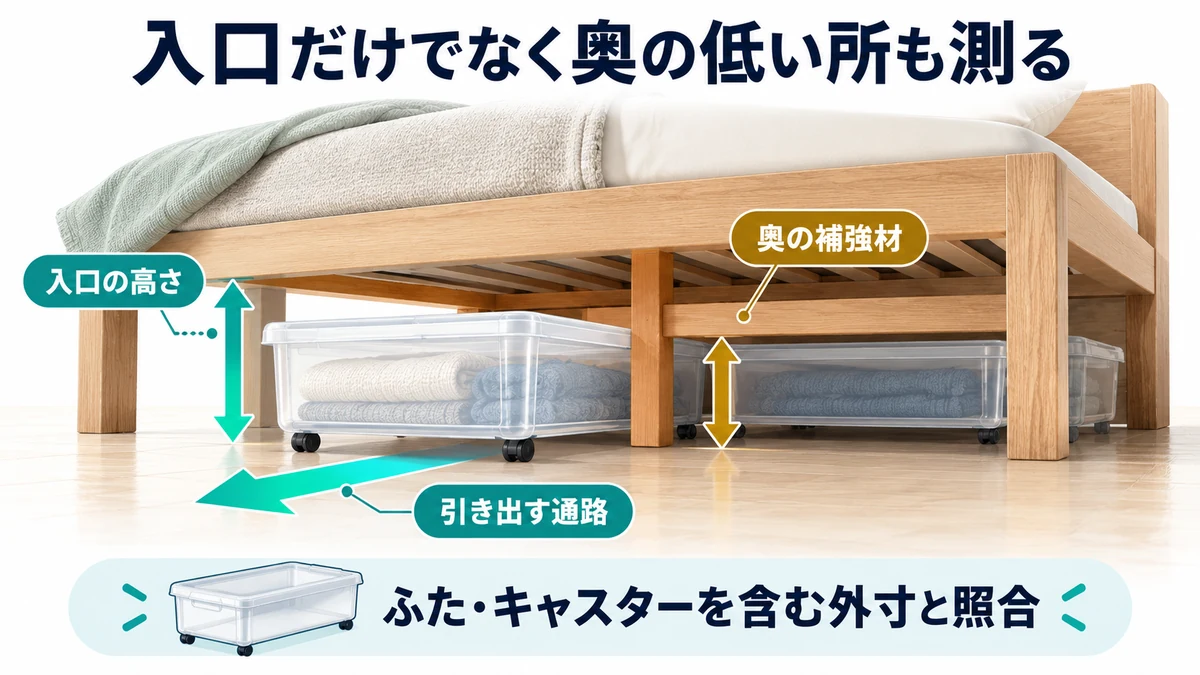 入口だけでなく奥の低い所も測る