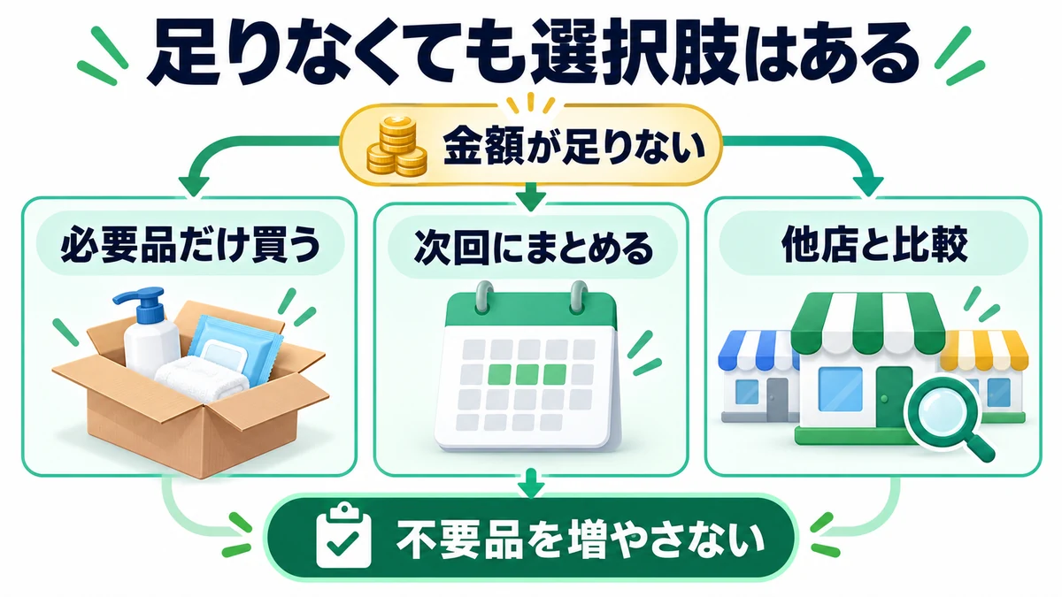 足りなくても選択肢はあるを説明する図
