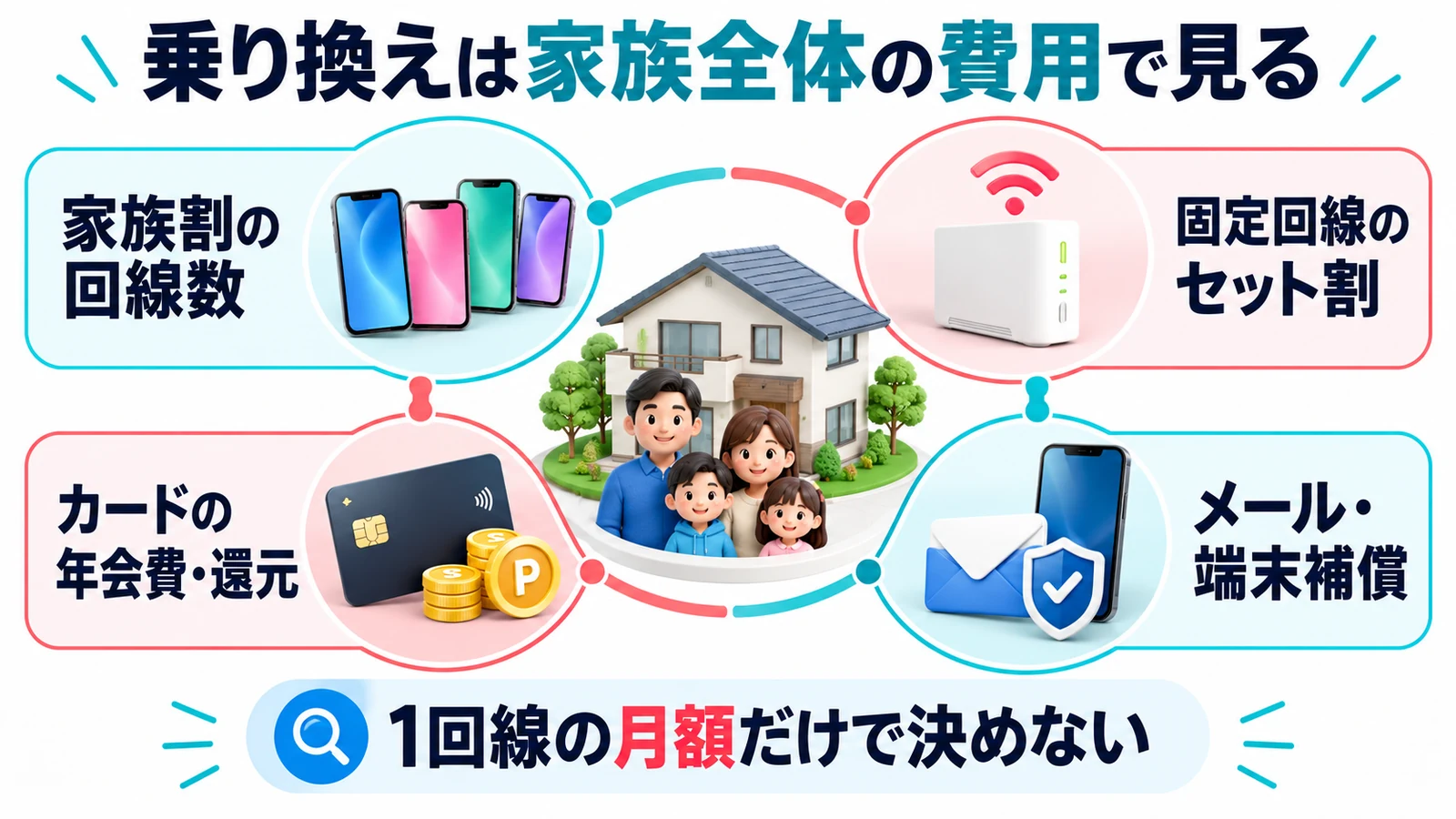 乗り換えは家族全体の費用で見る